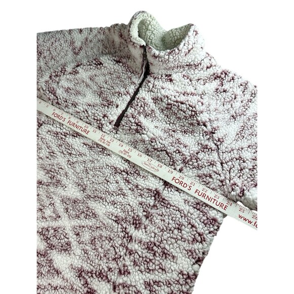 Cozy Sherpa Ikat Burgundy 1/4 Zip Pullover Sweatshirt XXL Cozy Casual Southwest - Picture 3 of 8